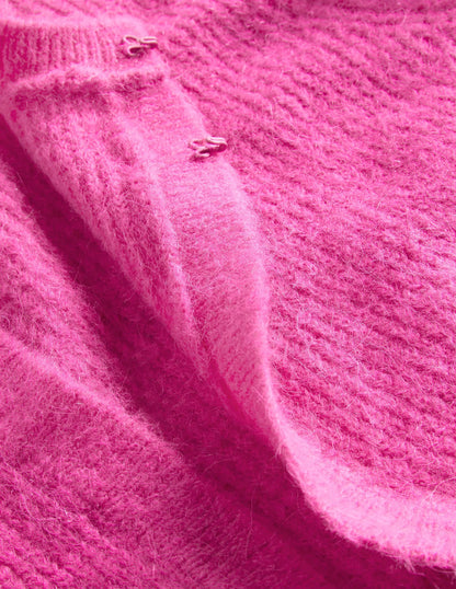Rib Knit Bolero-Wild Watermelon Pink