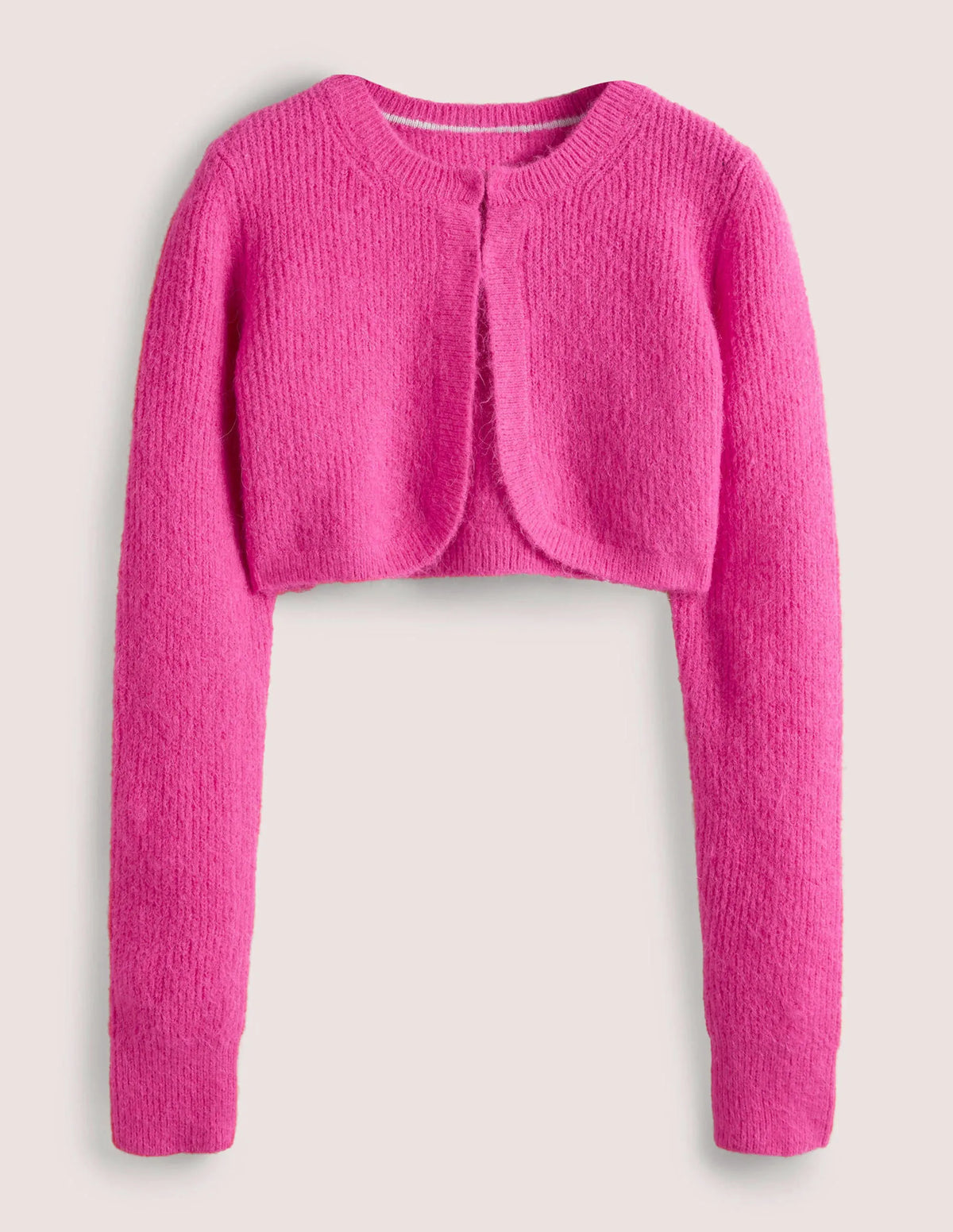 Rib Knit Bolero-Wild Watermelon Pink