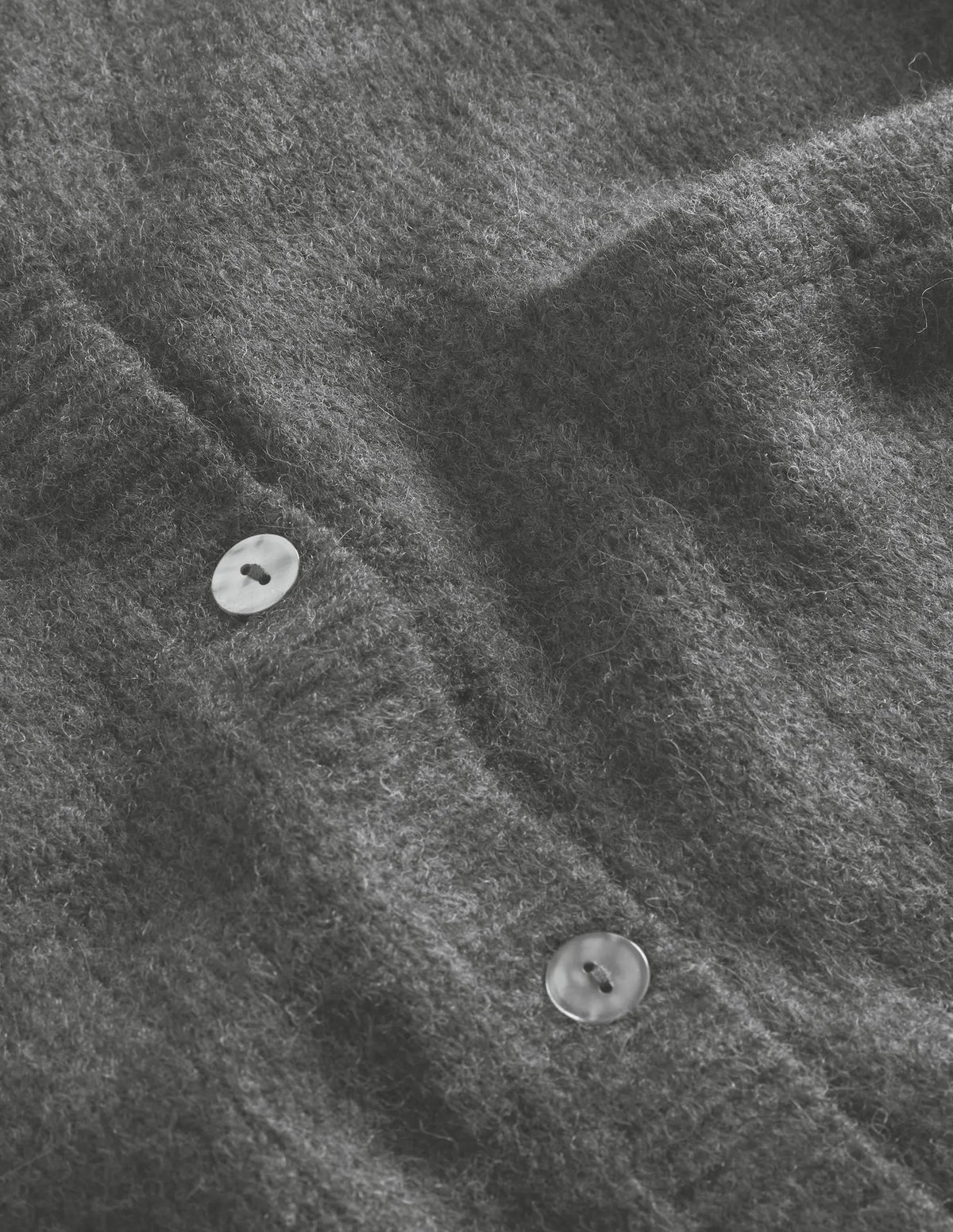 Long Fluffy Cardigan-Charcoal Melange