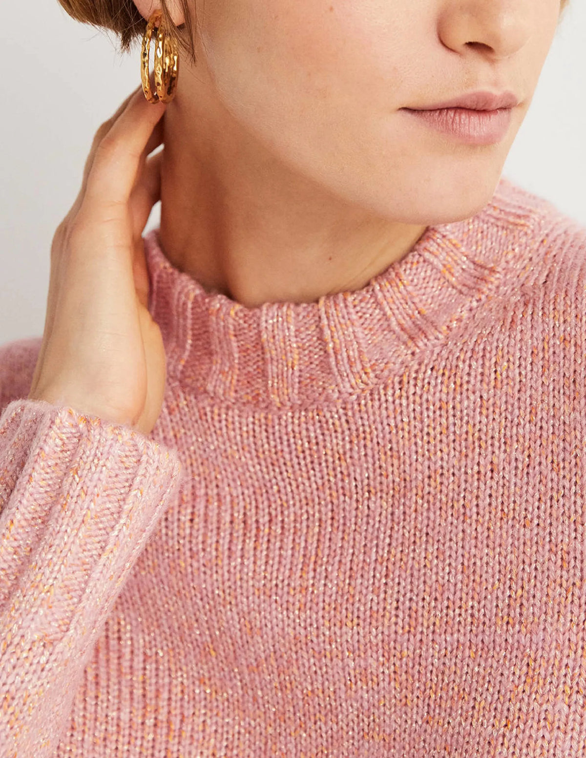 Speckled Fluffy Sweater-Pink Frosting
