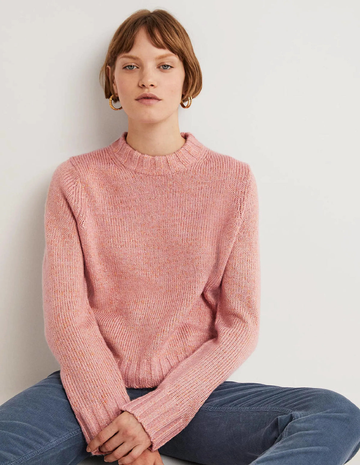 Speckled Fluffy Sweater-Pink Frosting