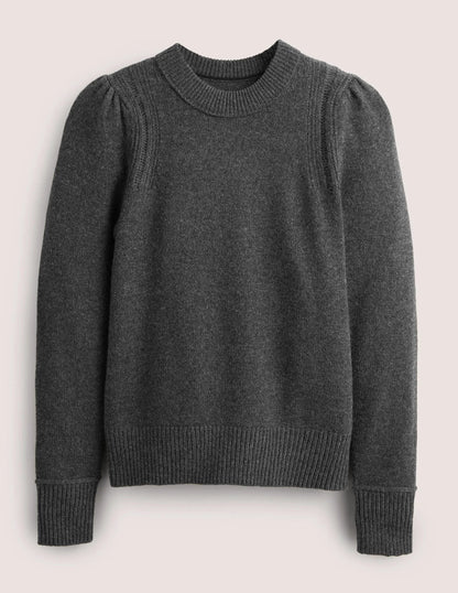 Lofty Cashmere Sweater-Charcoal Melange