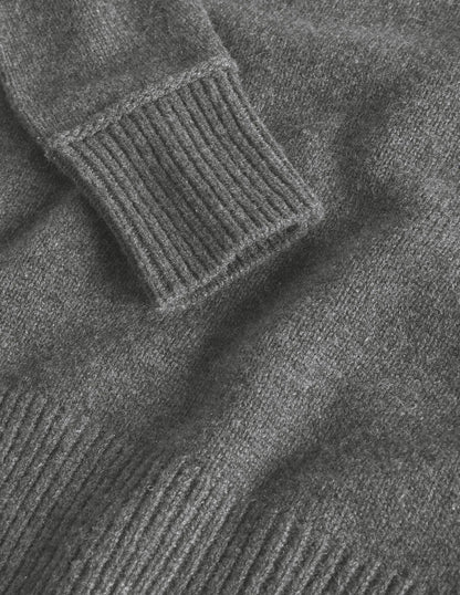 Lofty Cashmere Sweater-Charcoal Melange