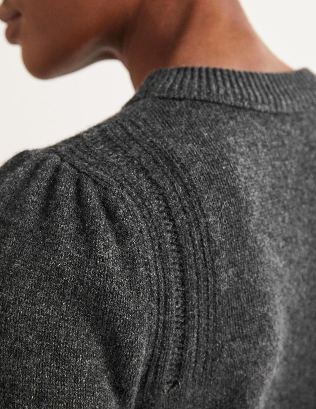 Lofty Cashmere Sweater-Charcoal Melange