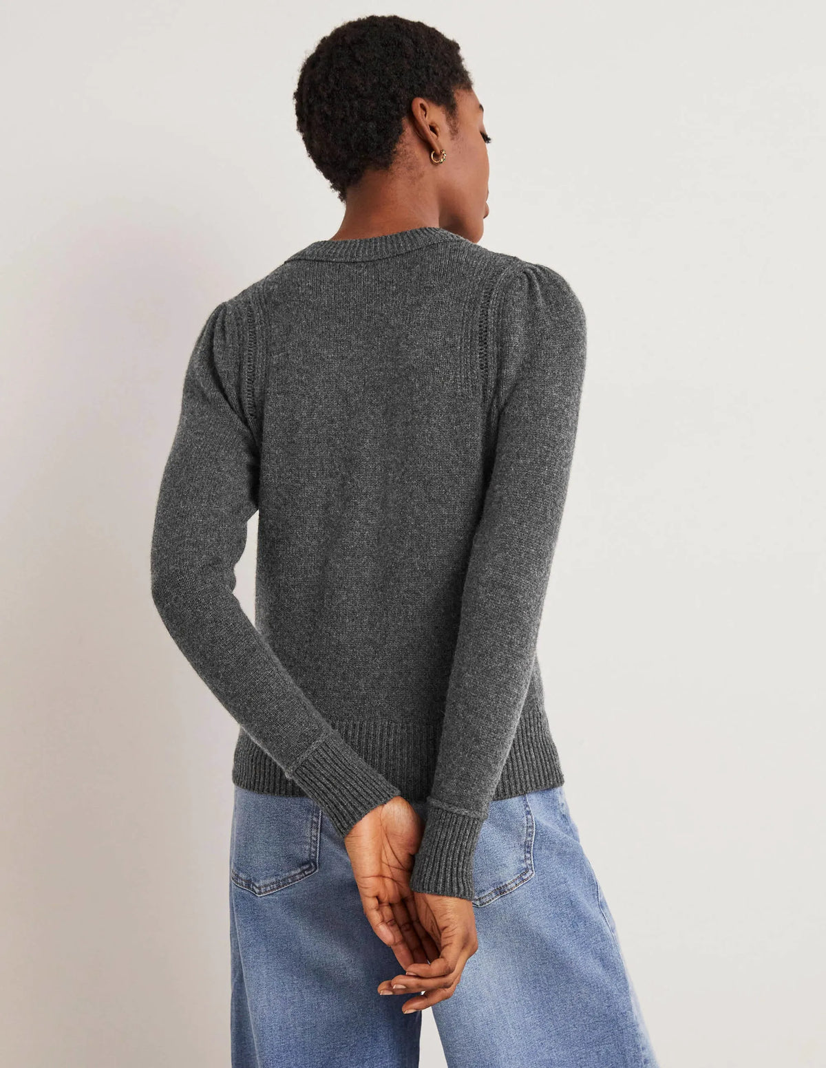 Lofty Cashmere Sweater-Charcoal Melange