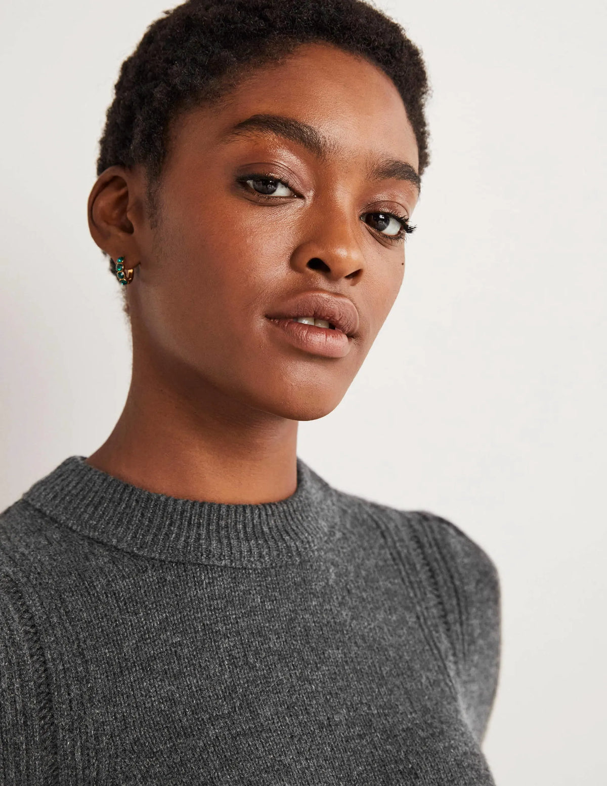 Lofty Cashmere Sweater-Charcoal Melange