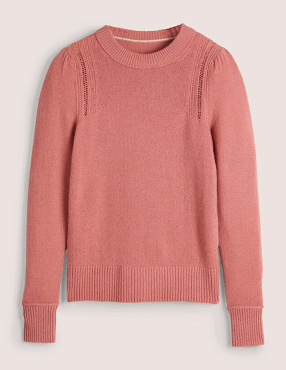 Lofty Cashmere Sweater-Dusty Red Melange