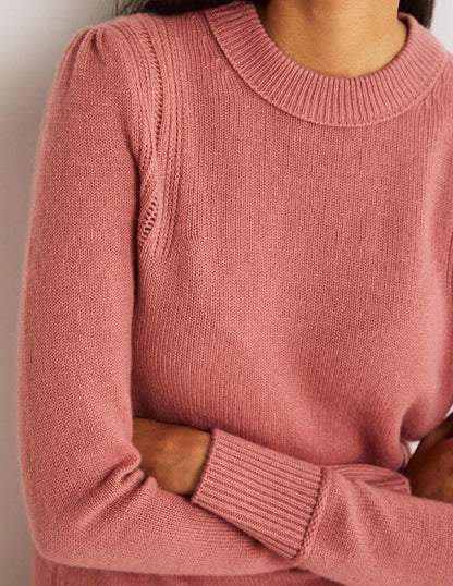 Lofty Cashmere Sweater-Dusty Red Melange