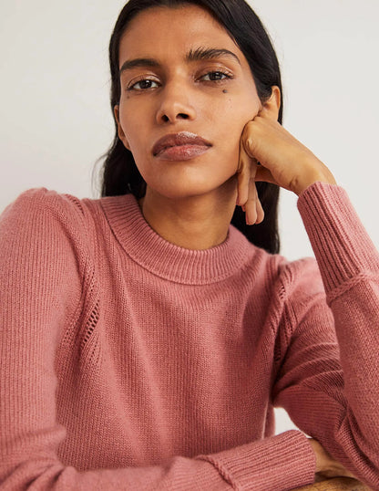 Lofty Cashmere Sweater-Dusty Red Melange