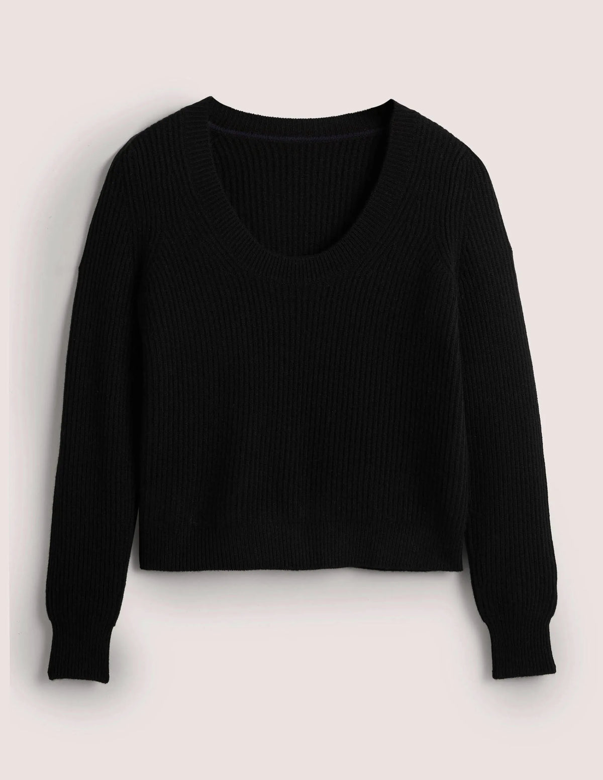 Cashmere Scoop Neck Sweater-Black