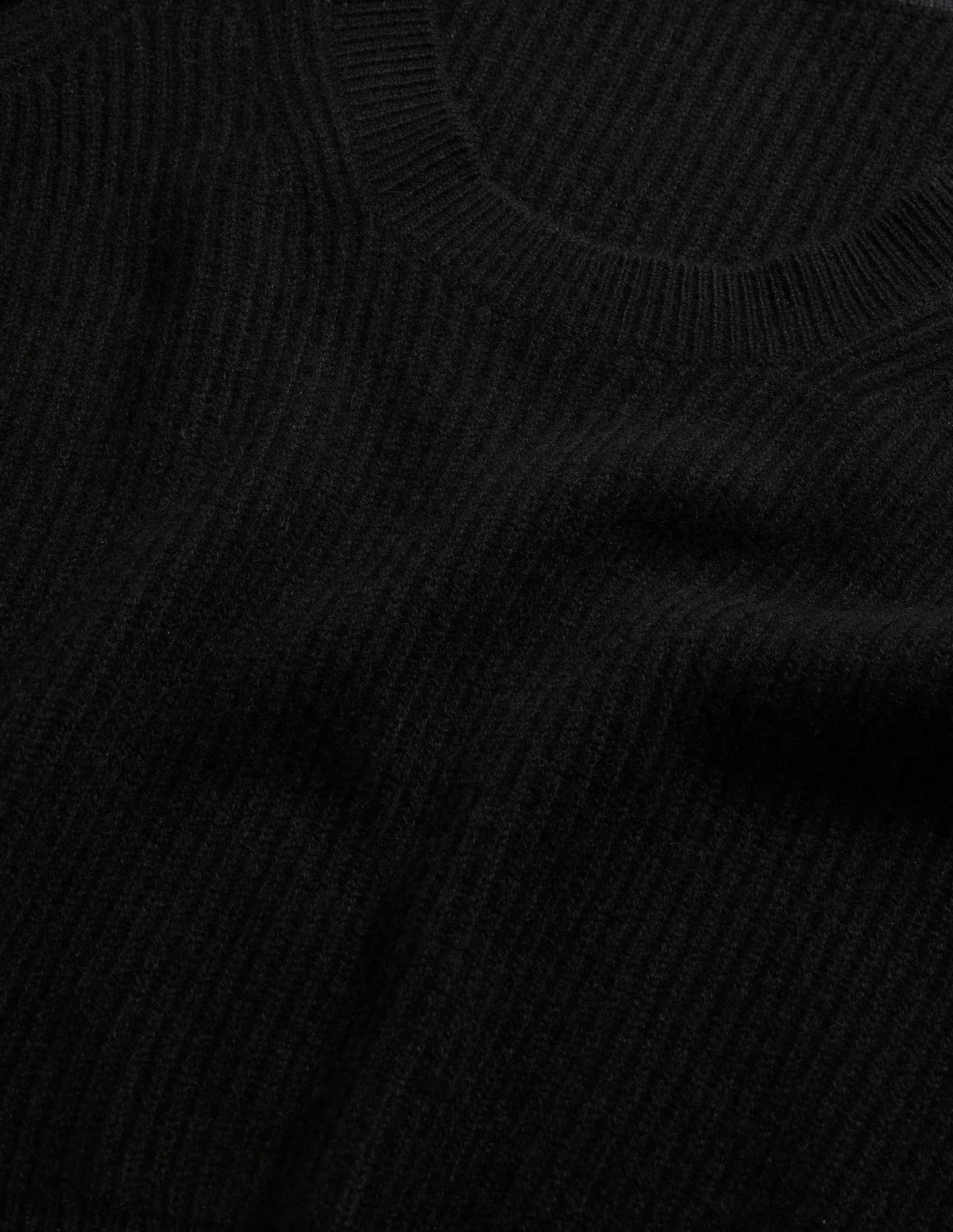 Cashmere Scoop Neck Sweater-Black