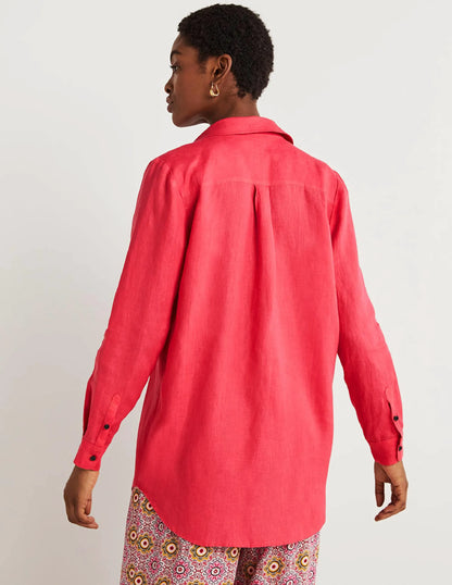 Linen Shirt-Pink Berry