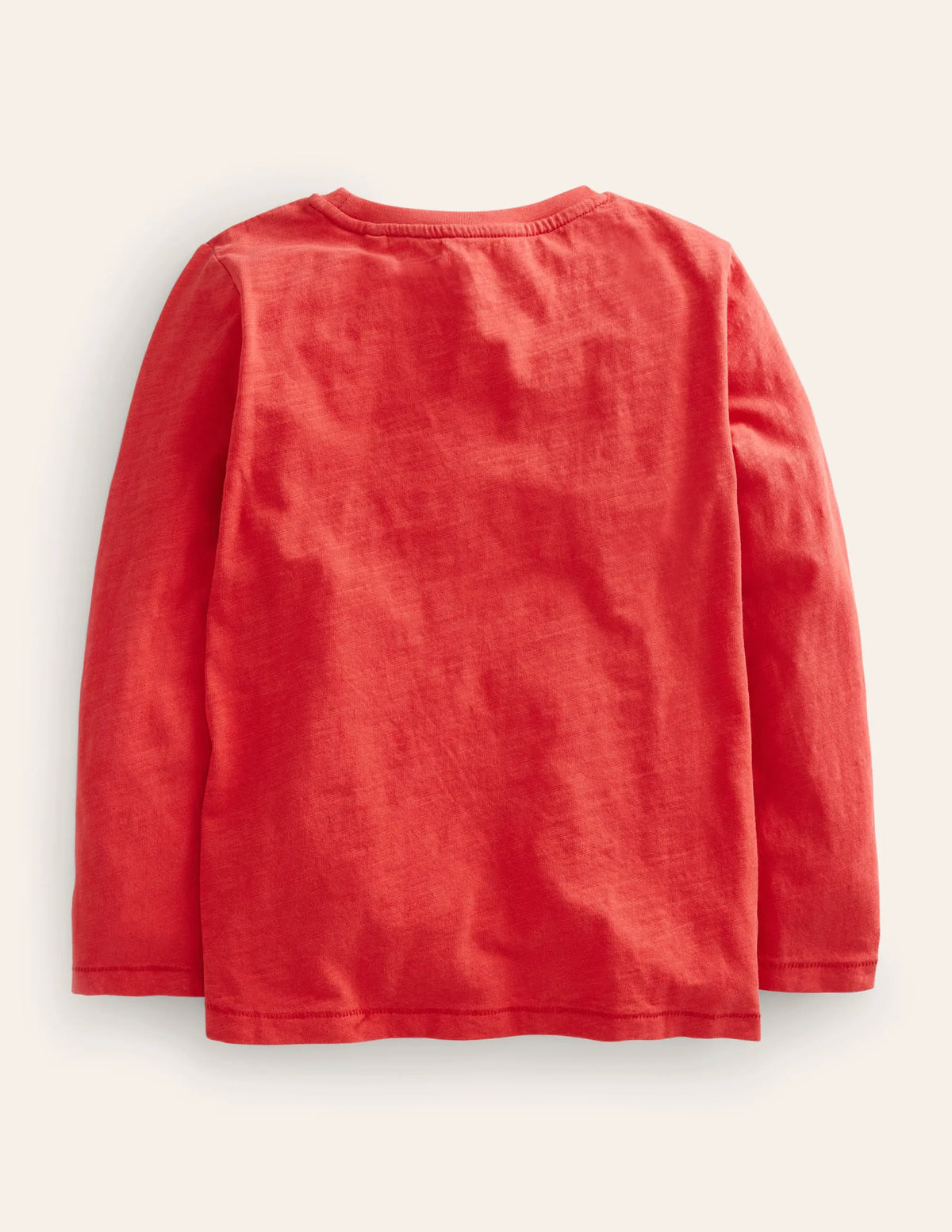 Long-sleeved Washed T-shirt-Rockabilly Red