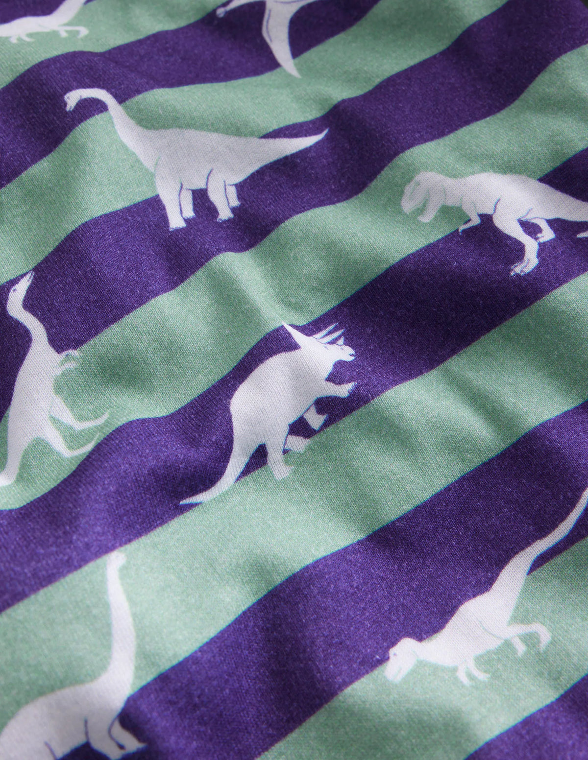 Single Glow-in-the-dark Pajama-Green Smoke Dinosaurs