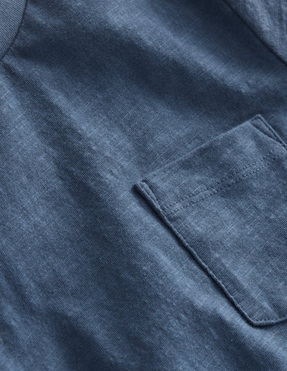 Washed Slub T-shirt-Robot Blue