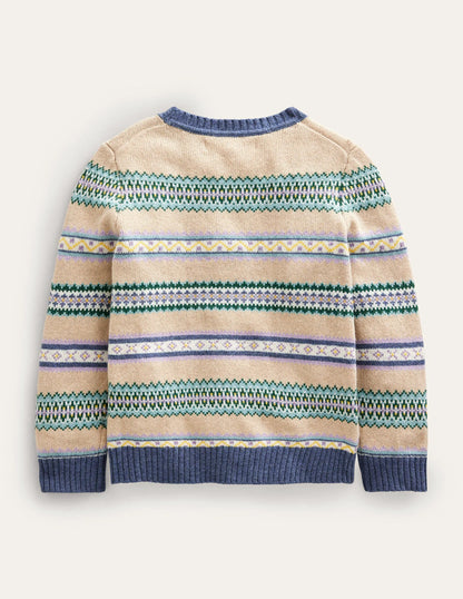 Fair Isle Stripe Crew Sweater-Soft Multi Stripe