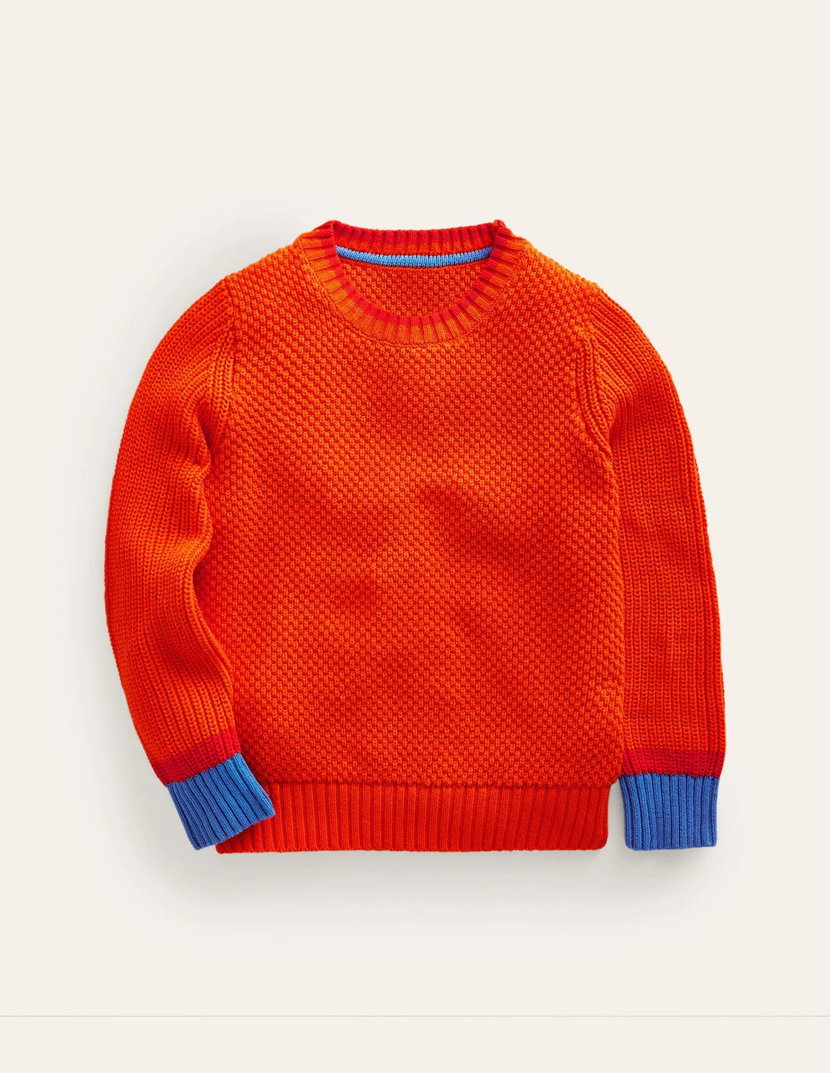 Chunky Cotton Sweater-Mandarin Orange
