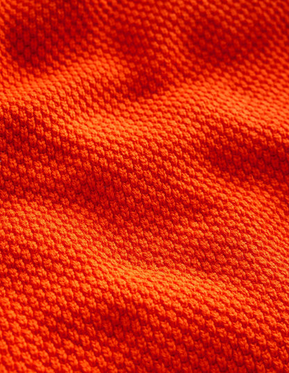 Chunky Cotton Sweater-Mandarin Orange