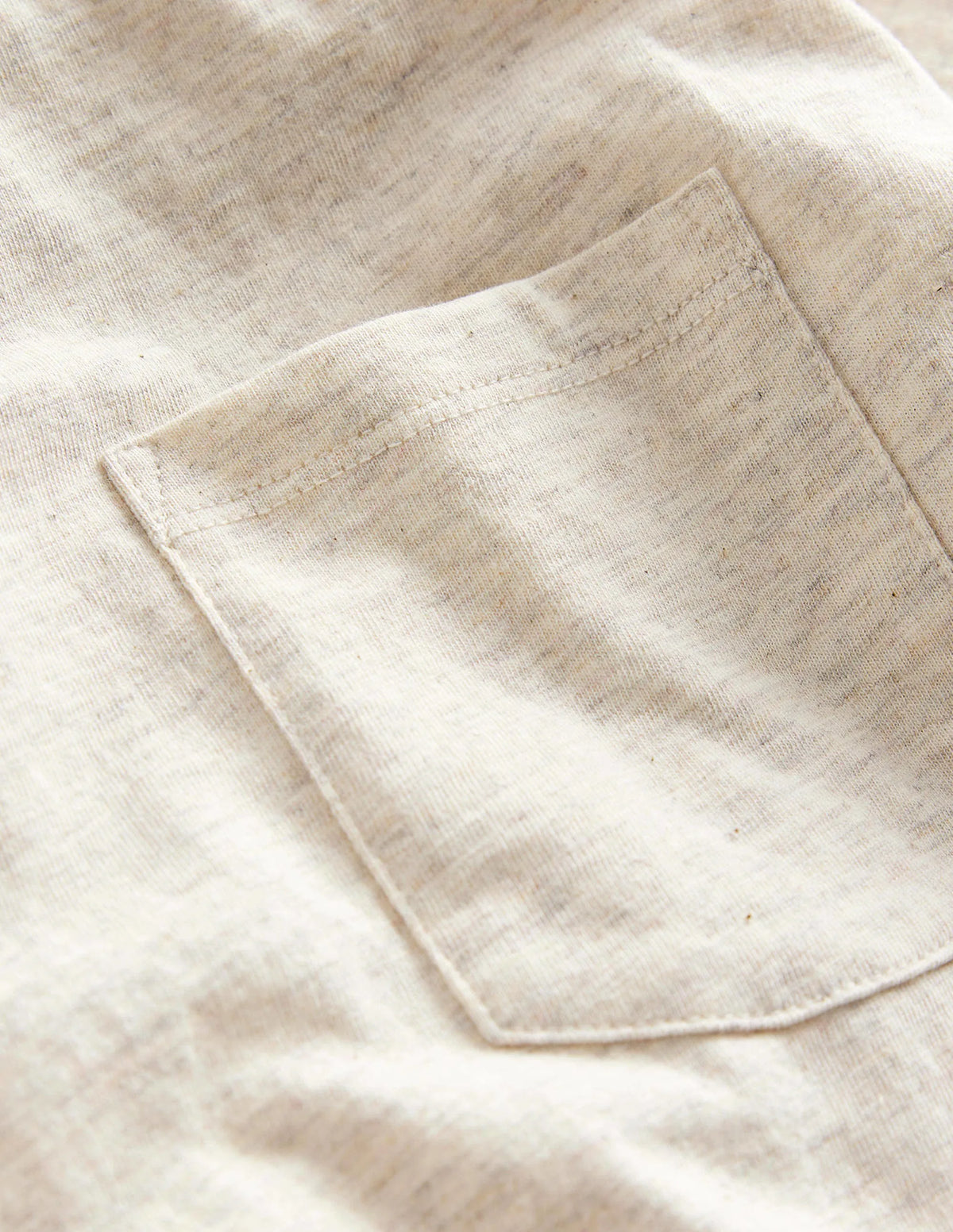 Textured Detail T-shirt-Oatmeal Marl