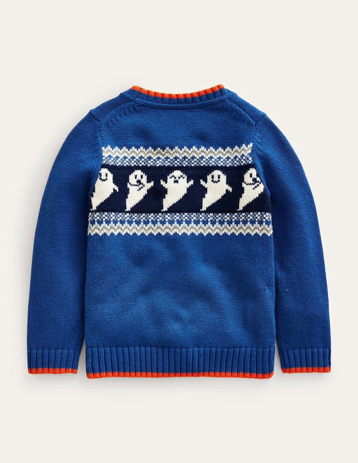 Halloween Fair Isle Sweater-Delft Blue Marl