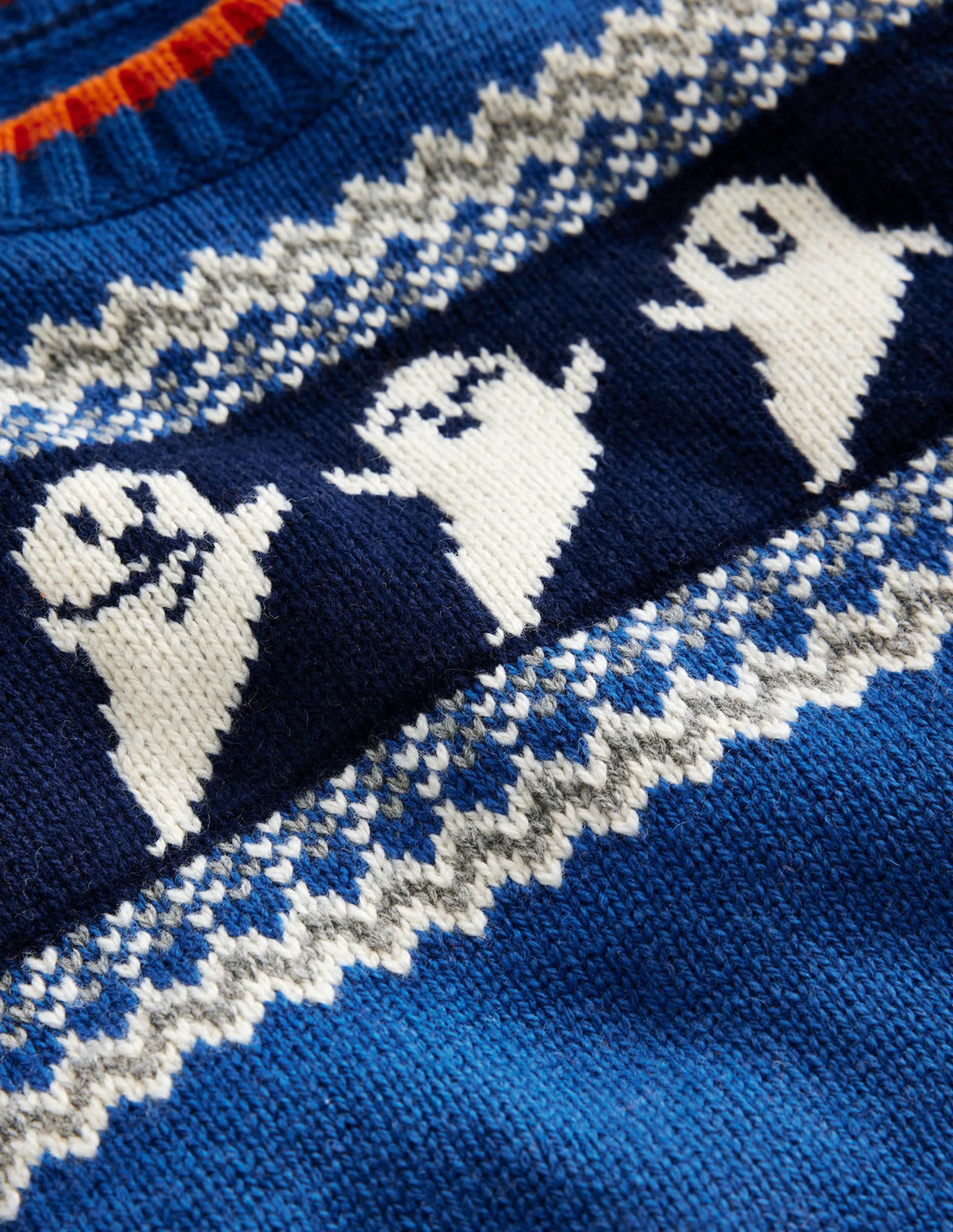 Halloween Fair Isle Sweater-Delft Blue Marl