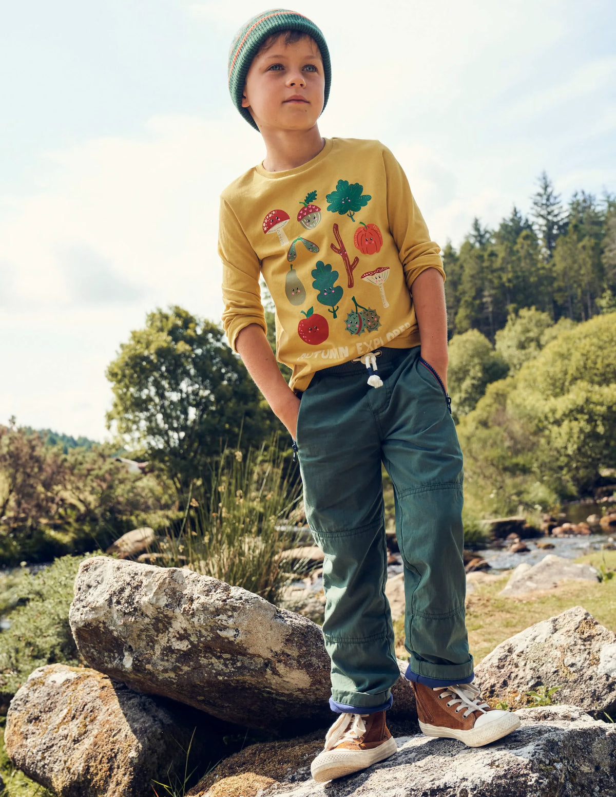 Cosy Lined Pants-Monster Green
