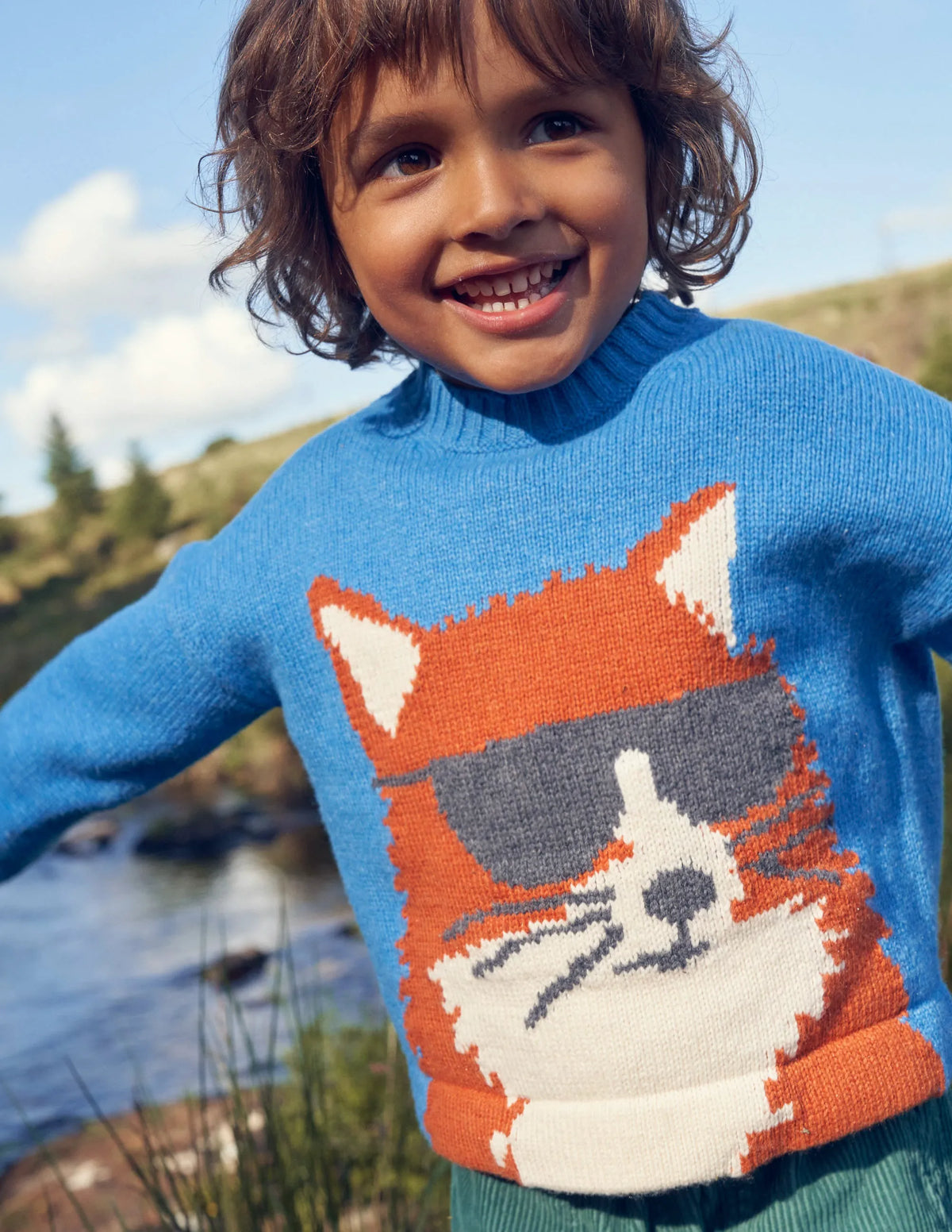 Dude Animal Sweater-Blue