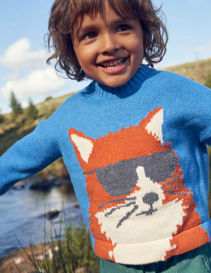 Dude Animal Sweater-Blue