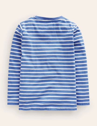 Lift-the-flap Truck T-Shirt-Elizabethan Blue/Ivory Stripe