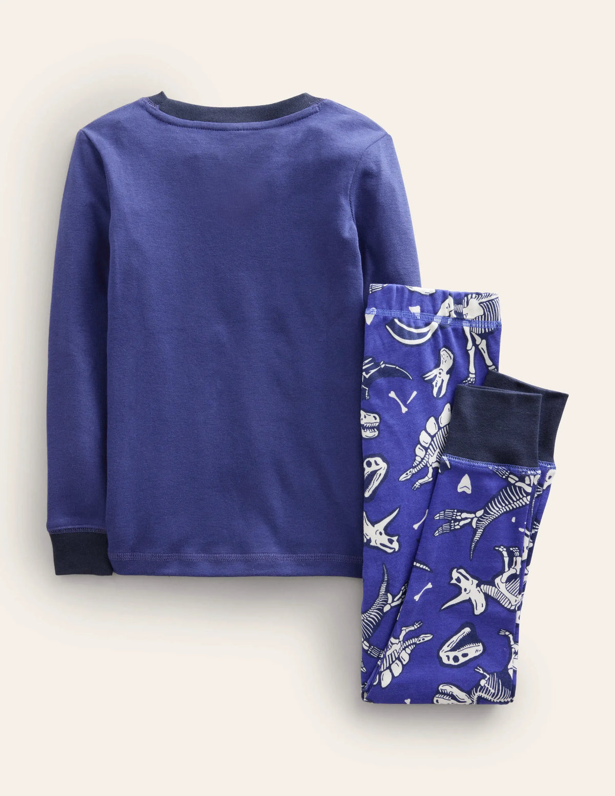 Snug Glow-in-the-dark Pajamas-Bluing Blue Dinosaurs