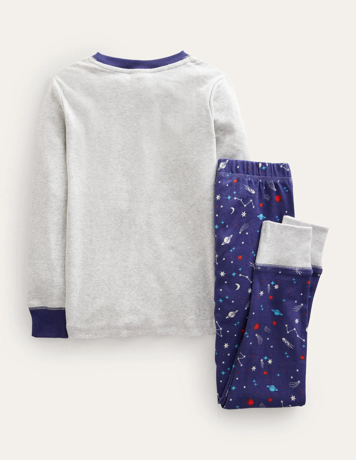 Snug Glow-in-the-dark Pajamas-Grey Marl Space
