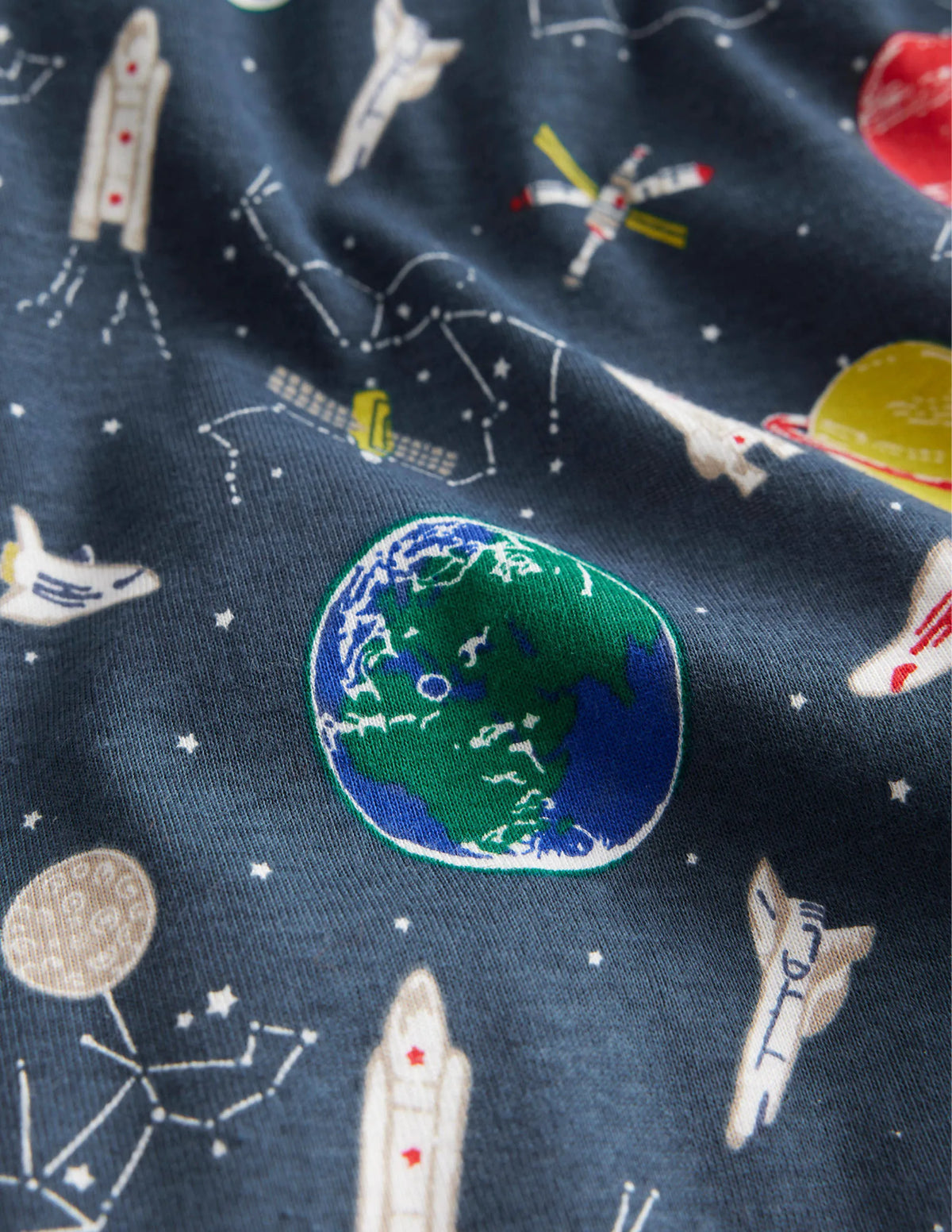 Snug Long John Pajamas-Robot Blue Space