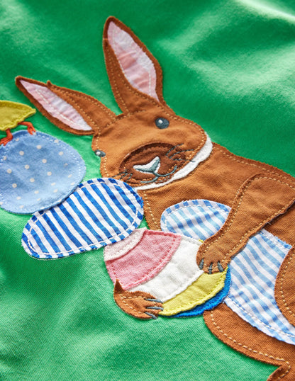 Easter Appliqué T-shirt-Aloe Green Easter
