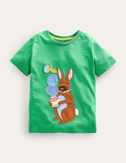 Easter Appliqué T-shirt-Aloe Green Easter