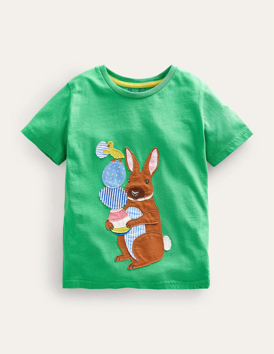 Easter Appliqué T-shirt-Aloe Green Easter