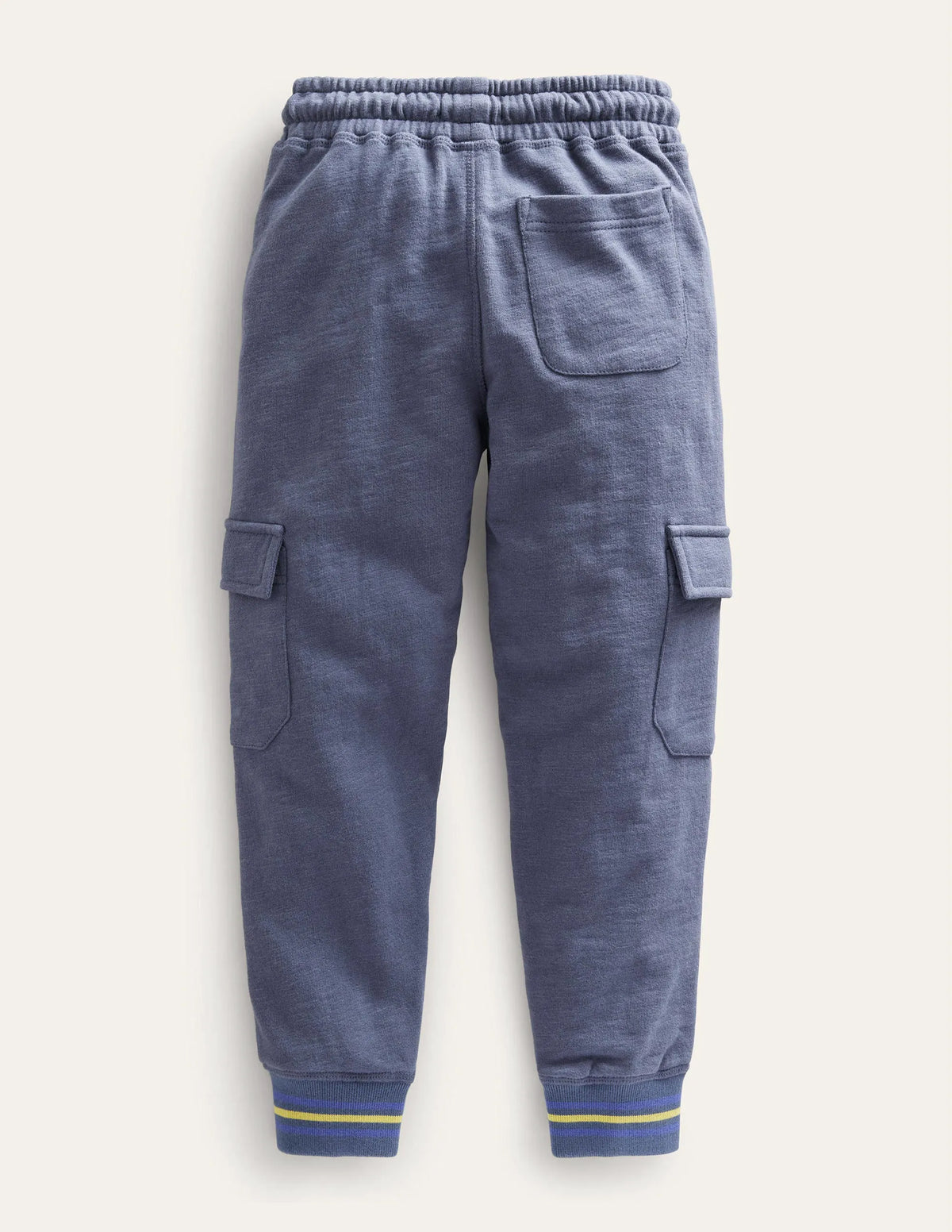 Slub Cargo Joggers-Robot Blue