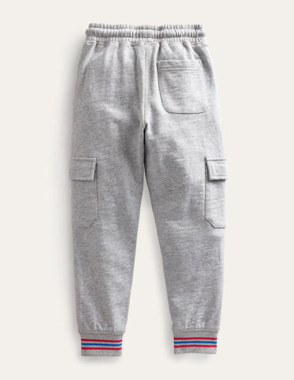 Slub Cargo Joggers-Grey Marl
