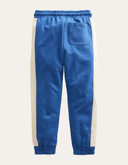 Side Panel Texture Joggers-Bluing Blue