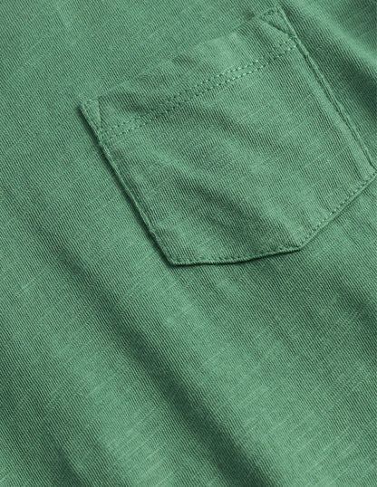 Long-sleeved Washed T-shirt-Rosemary Green