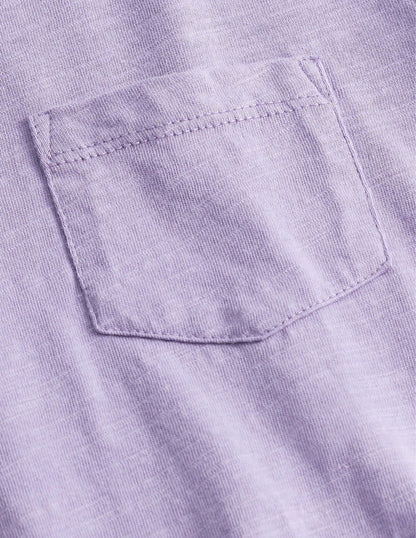 Long-sleeved Washed T-shirt-Misty Lavendar Purple