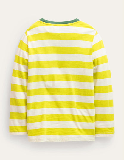 Long-sleeved Washed T-shirt-Gooseberry/Vanilla pod