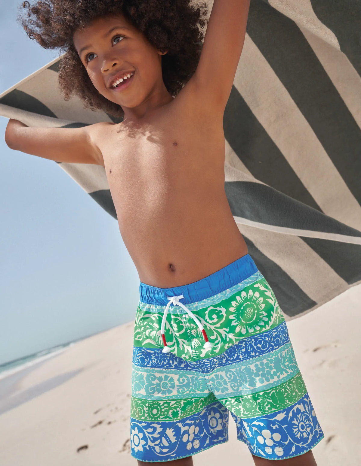 Swim Shorts-Multi Colour Stripe