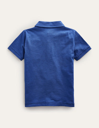 Slub Polo Shirt-Starboard Blue