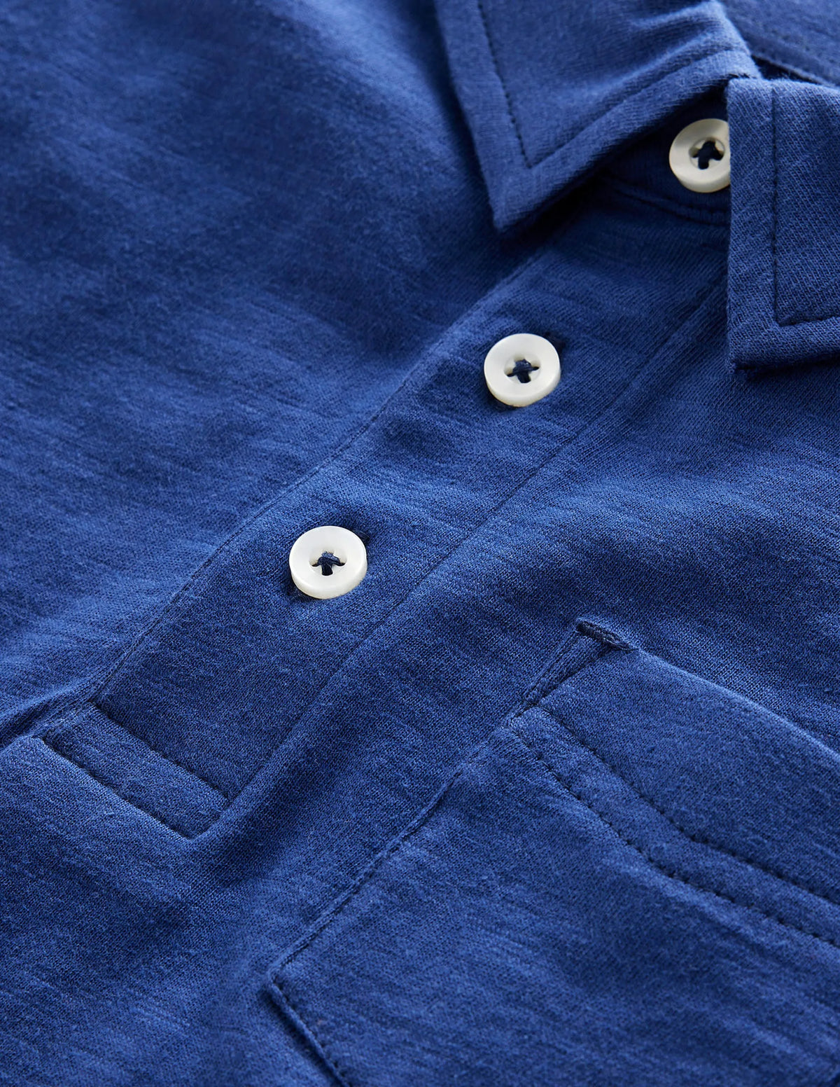 Slub Polo Shirt-Starboard Blue