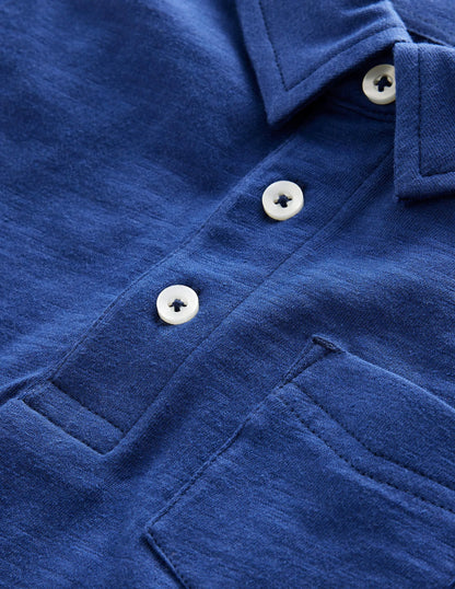 Slub Polo Shirt-Starboard Blue