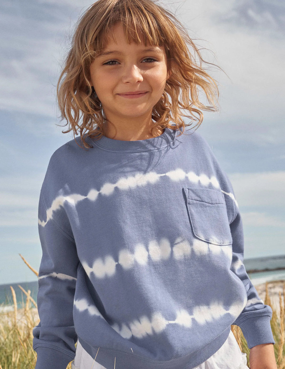 Tie Dye Sweatshirt-Blue/Ivory