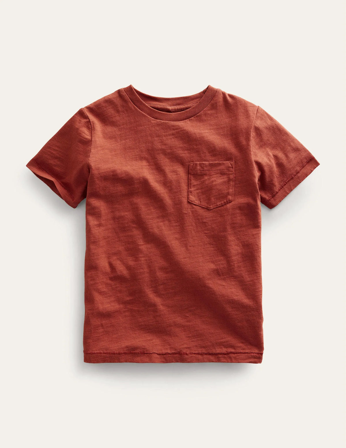Washed Slub T-shirt-Roasted Chesnut