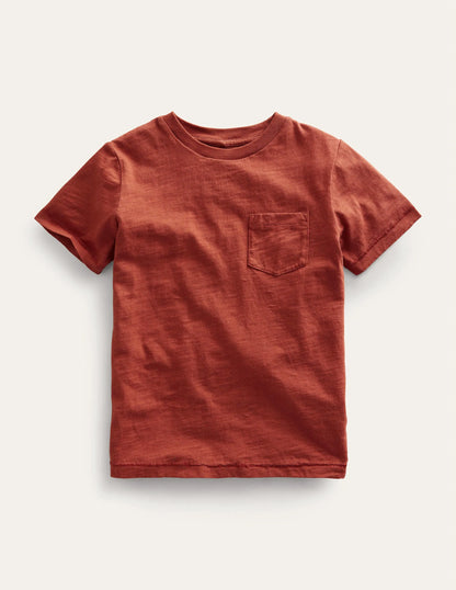 Washed Slub T-shirt-Roasted Chesnut