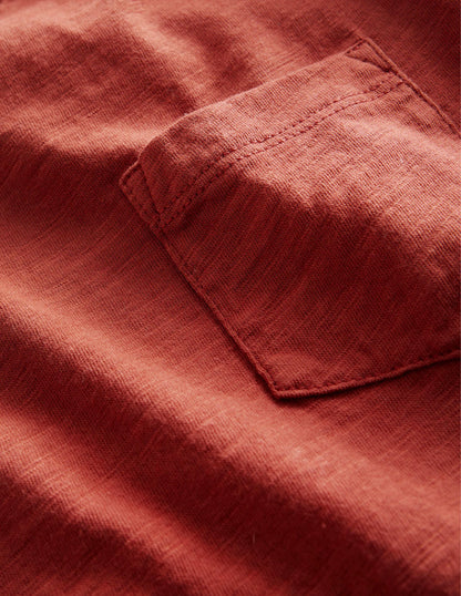 Washed Slub T-shirt-Roasted Chesnut