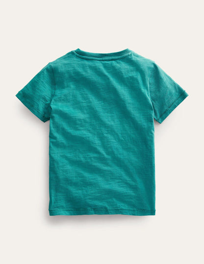 Washed Slub T-shirt-Persian Green